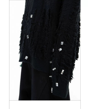 desc::rhinestone-embellished-oversized-knit-cardigan-with-fringe-detail-img-16
