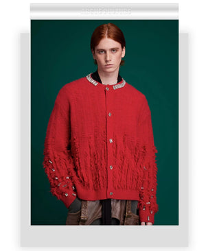 desc::rhinestone-embellished-oversized-knit-cardigan-with-fringe-detail-img-3