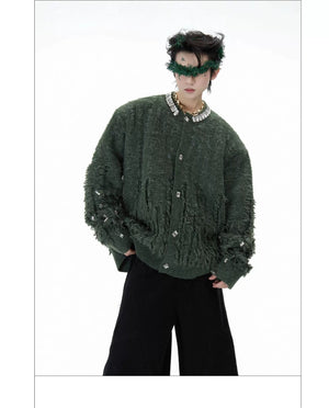 desc::rhinestone-embellished-oversized-knit-cardigan-with-fringe-detail-img-6