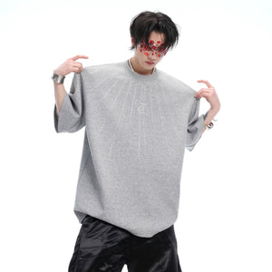 Black heavyweight t-shirt featuring luxury rhinestone star design