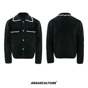 rhinestone-faux-mink-spliced-lazy-cardigan-for-men-white