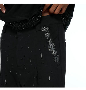 desc::rhinestone-flared-trousers-starry-black-streetwear-pants-detail-img-3