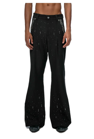 desc::rhinestone-flared-trousers-starry-black-streetwear-pants-detail-img-5