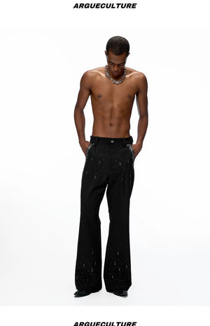 desc::rhinestone-flared-trousers-starry-black-streetwear-pants-detail-img-9