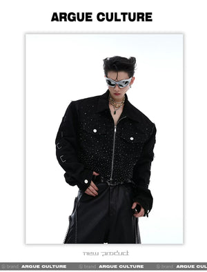 desc::rhinestone-gradient-cropped-jacket-avant-garde-shoulder-pad-detail-img-2