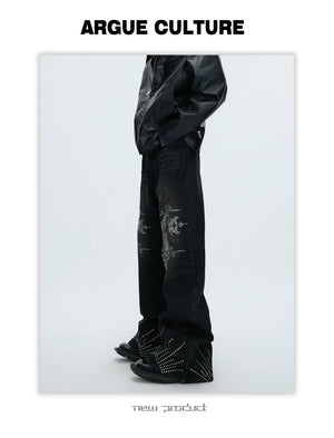 desc::rhinestone-heavy-washed-flare-jeans-streetwear-denim-detail-img-17