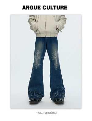 desc::rhinestone-heavy-washed-flare-jeans-streetwear-denim-detail-img-2