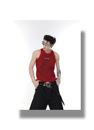 desc::ribbed-knit-metal-accent-vest-futuristic-streetwear-top-detail-img-7