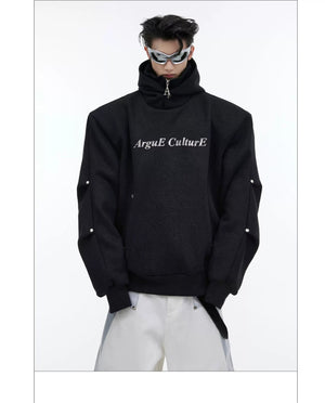 desc::sequin-deconstructed-high-neck-hoodie-urban-streetwear-detail-img-16