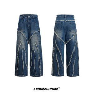 sequin-distressed-wide-leg-baggy-jeans-blue