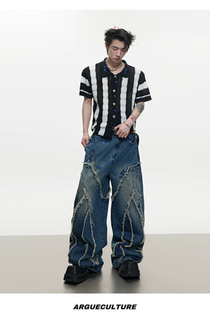 desc::sequin-distressed-wide-leg-baggy-jeans-detail-img-12