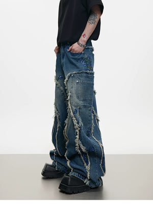 desc::sequin-distressed-wide-leg-baggy-jeans-detail-img-3