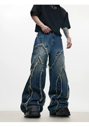desc::sequin-distressed-wide-leg-baggy-jeans-detail-img-7