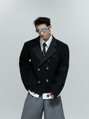 sequin-double-breasted-knit-blazer-cardigan-red