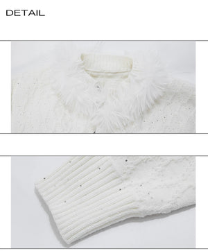 desc::sequin-fur-collar-cable-knit-streetwear-cardigan-detail-img-10
