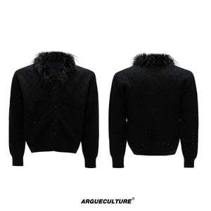 sequin-fur-collar-cable-knit-streetwear-cardigan-white