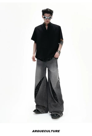 desc::sequin-patchwork-v-neck-streetwear-tee-heavyweight-fit-detail-img-8