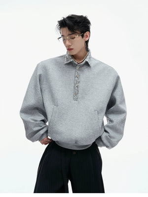 desc::sequin-polo-sweatshirt-with-safety-pin-streetwear-top-detail-img-4