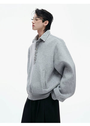 desc::sequin-polo-sweatshirt-with-safety-pin-streetwear-top-detail-img-6