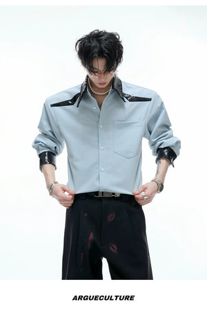 desc::sequin-spliced-shoulder-pad-shirt-unisex-streetwear-button-down-detail-img-10