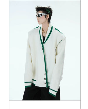 desc::shimmer-deconstructed-knit-cardigan-loose-streetwear-sweater-detail-img-10