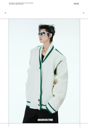 desc::shimmer-deconstructed-knit-cardigan-loose-streetwear-sweater-detail-img-5