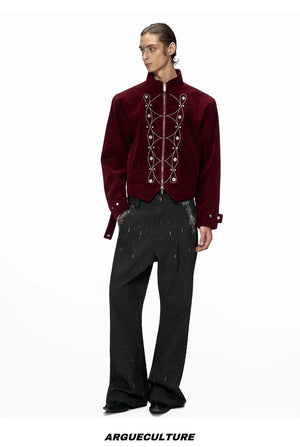 desc::shimmer-sequin-cropped-jacket-metallic-streetwear-bomber-detail-img-11
