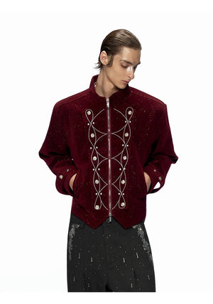 desc::shimmer-sequin-cropped-jacket-metallic-streetwear-bomber-detail-img-6