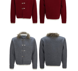 desc::shimmer-sequin-fur-collar-wool-cardigan-for-men-detail-img-1