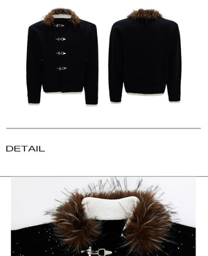 desc::shimmer-sequin-fur-collar-wool-cardigan-for-men-detail-img-2