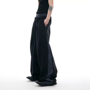 Back view of short sleeve hooded sweatshirt with contrast stitching