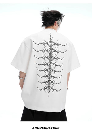 desc::snake-eye-spine-embroidered-oversized-cotton-tee-detail-img-14