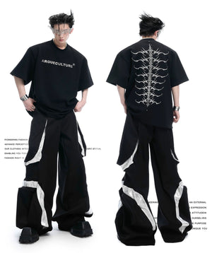 desc::snake-eye-spine-embroidered-oversized-cotton-tee-detail-img-2