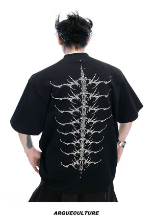desc::snake-eye-spine-embroidered-oversized-cotton-tee-detail-img-8