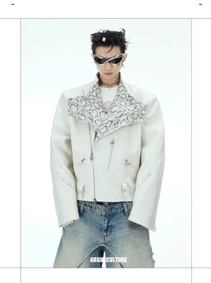 desc::snake-skin-deconstructed-cropped-pu-leather-moto-jacket-detail-img-7