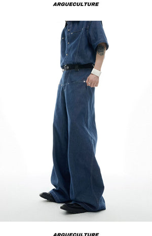 desc::snake-skin-patchwork-denim-short-sleeve-shirt-set-detail-img-10