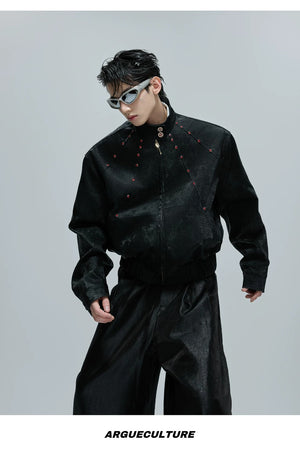 desc::snake-texture-cropped-faux-leather-streetwear-jacket-detail-img-5