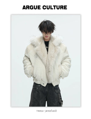 desc::snow-wolf-reversible-faux-fur-leather-padded-jacket-detail-img-14