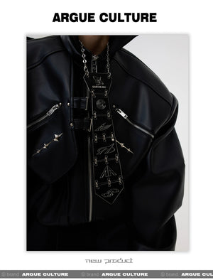 desc::spine-3d-metal-avant-garde-tie-necklace-for-men-women-detail-img-2