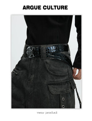 desc::spine-buckle-crocodile-leather-belt-mens-gothic-streetwear-detail-img-1