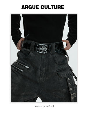 desc::spine-buckle-crocodile-leather-belt-mens-gothic-streetwear-detail-img-4
