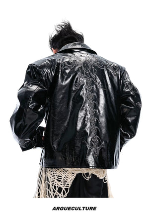 desc::spine-rivet-distressed-glossy-moto-jacket-streetwear-detail-img-19