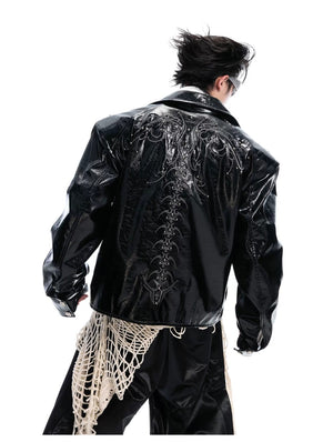 desc::spine-rivet-distressed-glossy-moto-jacket-streetwear-detail-img-3