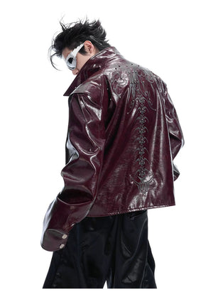 desc::spine-rivet-distressed-glossy-moto-jacket-streetwear-detail-img-5