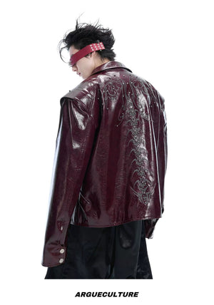 desc::spine-rivet-distressed-glossy-moto-jacket-streetwear-detail-img-7