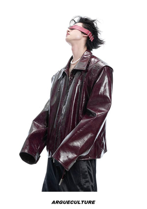 desc::spine-rivet-distressed-glossy-moto-jacket-streetwear-detail-img-8