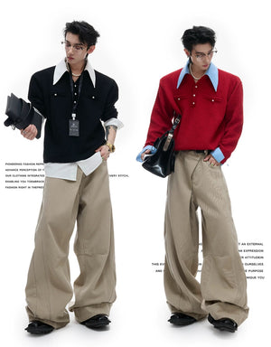 desc::spliced-fake-two-piece-knit-sweater-with-contrast-lapel-detail-img-3