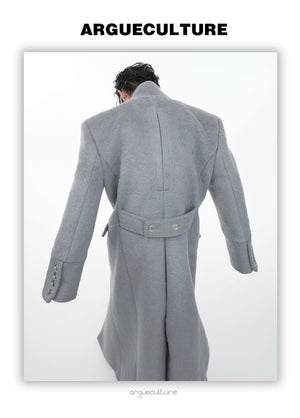 desc::stand-collar-metal-buckle-long-wool-coat-detail-img-2