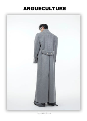 desc::stand-collar-metal-buckle-long-wool-coat-detail-img-4