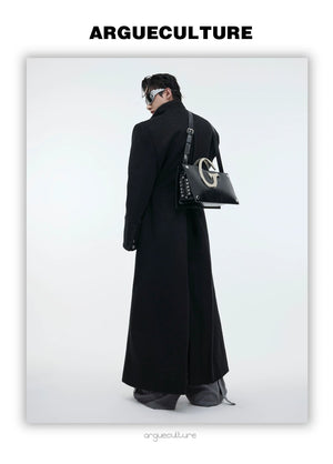 desc::stand-collar-metal-buckle-long-wool-coat-detail-img-7